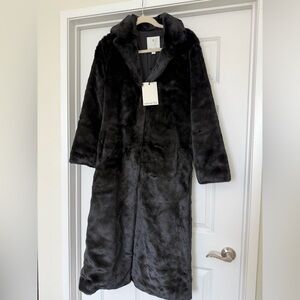 Unreal Fur Black Long Coat